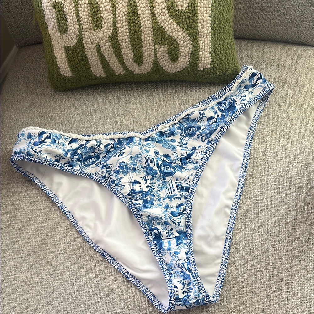Blue and White Bikini Bottom